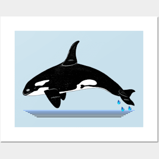 Orca Whale Playing Posters and Art